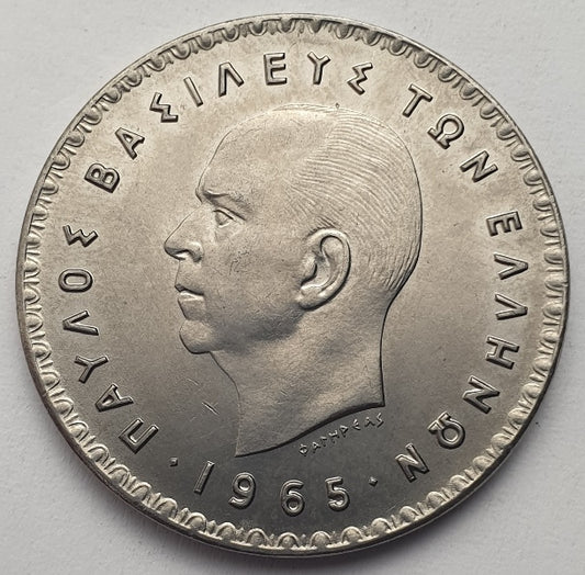 Greece - 10 Drachmas 1965, Paul I, UNC