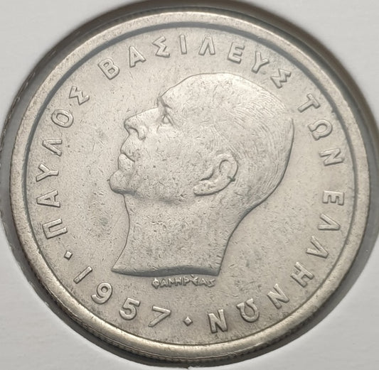 Greece - 2 Drachmas 1957, Paul I, UNC