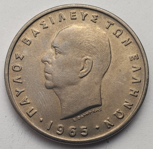 Greece - 5 Drachmas 1965, Paul I, UNC