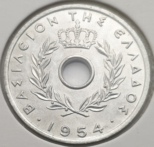 Greece - 20 Lepta 1954, Paul I, UNC