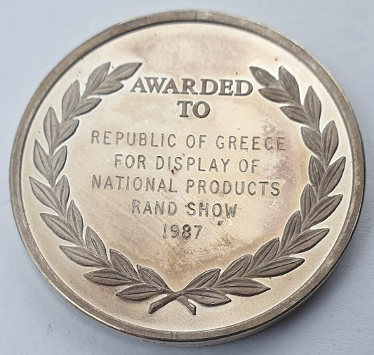 Greece - Medal - Witwatersrand Agricultural Society (Awarded To Republic Of Greece For Display Of National Products Rand Show 1987)